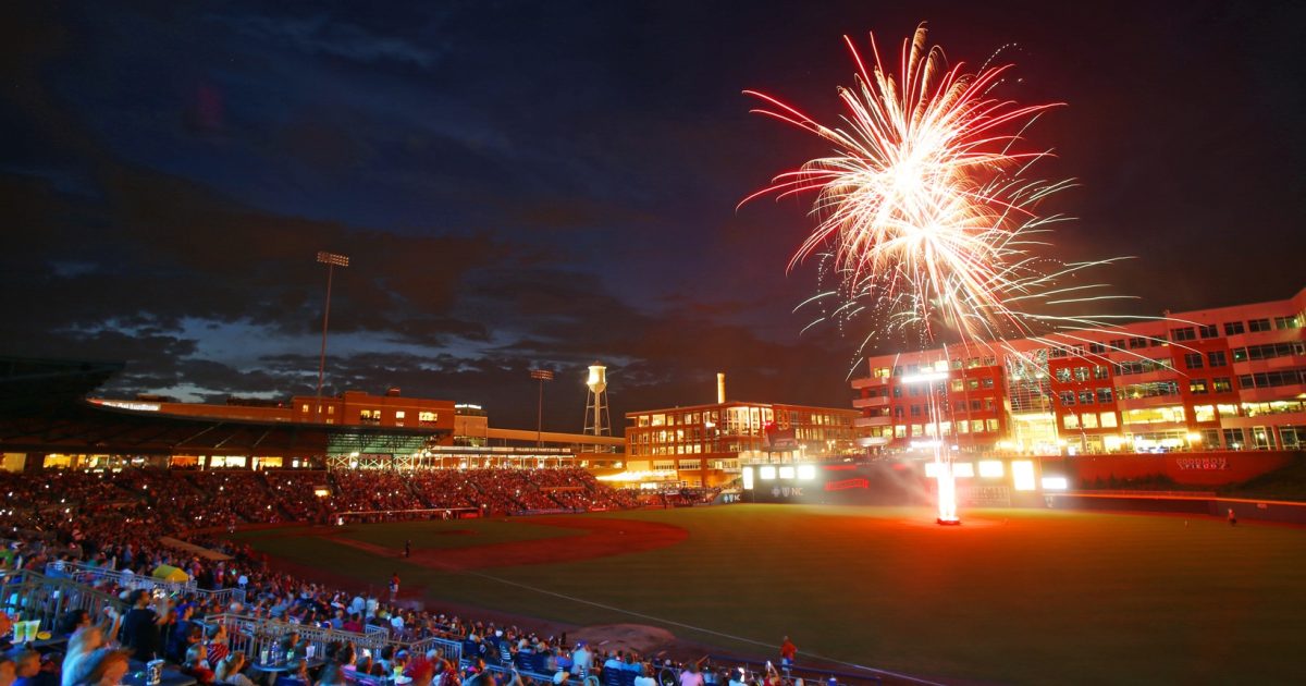 Durham 4th of July Fireworks at Durham Bulls Athletic Park after
